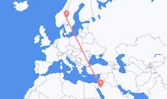 Flights from Tabuk, Saudi Arabia to Rörbäcksnäs, Sweden