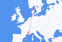 Vluchten van Marseille, Frankrijk naar Aalborg, Denemarken