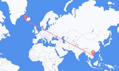 Voli dalla città di Chu Lai, il Vietnam alla città di Reykjavik, l'Islanda