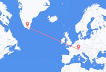 Flyreiser fra Narsarsuaq, Grønland til Zürich, Sveits