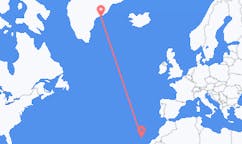 出发地 格陵兰出发地 库鲁苏克目的地 西班牙圣克鲁斯-德拉帕尔马的航班