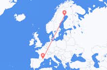 Flyrejser fra Carcassonne, Frankrig til Lulea, Sverige