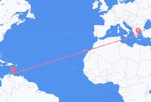 Flyreiser fra Willemstad, Curaçao til Athen, Hellas