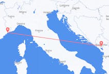 Flüge von Podgorica, Montenegro nach Nizza, Frankreich