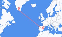 그린란드 나르사크에서 출발해 스페인 알리칸테에게(으)로 가는 항공편
