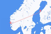 Fly fra Stord til Vaasa