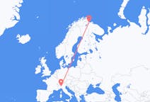 Vuelos de Kirkenes, Noruega a Milán, Italia