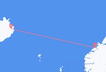 Vluchten van Egilsstaðir, IJsland naar Kristiansund, Noorwegen