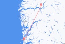 ノルウェーのソグンダルから、ノルウェーのハウゲスンまでのフライト