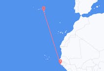Vluchten van Cap Plinten, Senegal naar Ponta Delgada, Portugal