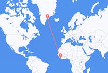 Flyg från Monrovia, Liberia till Kulusuk, Grönland