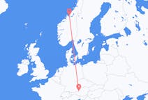 Flyg från Ørland till Salzburg
