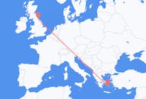 Flights from Parikia, Greece to Durham, England, the United Kingdom