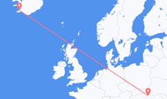 Fly fra byen Reykjavik til byen Satu Mare