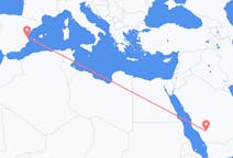 Flyreiser fra Bisha, Saudi-Arabia til Valencia, Spania