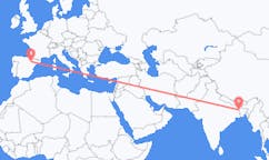 Flyreiser fra Rajshahi, Bangladesh til Zaragoza, Spania
