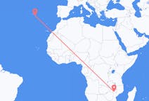 Vols de Tete, le Mozambique pour Ponta Delgada, portugal