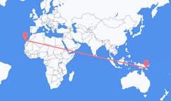 파푸아 뉴기니 포폰데타에서 출발해 스페인 라스 팔마스 데 그란 카나리아로(으)로 가는 항공편