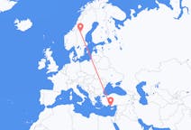 Flights from Gazipaşa in Turkey to Östersund in Sweden