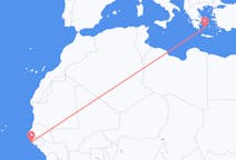 Flights from from Cap Skiring to Milos