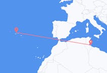 Flyg från Djerba, Tunisien till Graciosa, Portugal