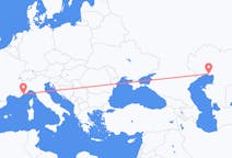 Flyreiser fra Atyrau, Kasakhstan til Nice, Frankrike