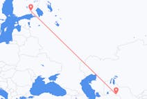 出发地 乌兹别克斯坦烏爾根奇目的地 芬兰拉彭兰塔的航班