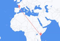 出发地 肯尼亚出发地 馬林迪目的地 法国卢尔德的航班