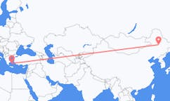 Flights from Daqing, China to Parikia, Greece