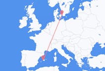 Flights from Palma de Mallorca, Spain to Copenhagen, Denmark