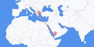 Flights from Yemen to Greece
