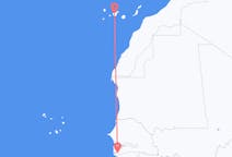 Flug frá Ziguinchor, Senegal til Tenerife, Spáni