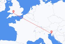 Flyg från Bristol, England till Trieste, Italien