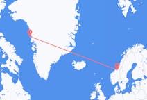 Vluchten van Trondheim naar Upernavik