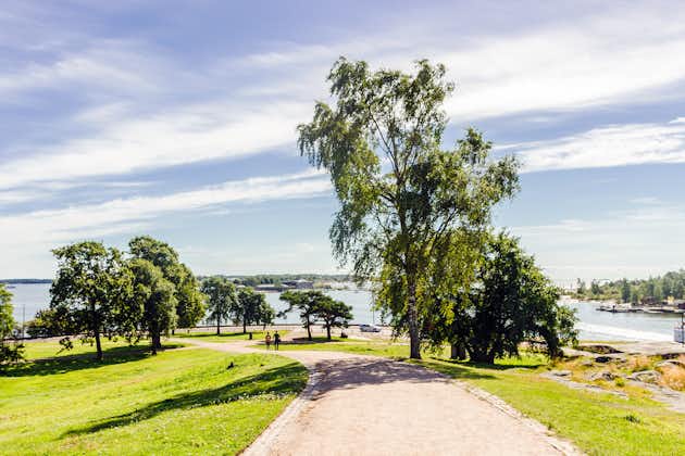 Photo of Kaivopuisto Park on sunny summer day in Helsinki, Finland.