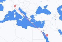Flyg från Yanbu, Saudiarabien till Milano, Italien