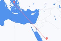 Loty z Medina, Arabia Saudyjska z Skyros, Grecja