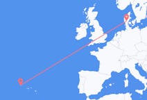 Flights from Billund, Denmark to Flores Island, Portugal