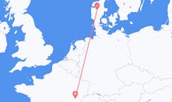 Flights from Dole, France to Karup, Denmark