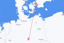 Lennot Kööpenhaminasta, Tanska Erfurtiin, Saksa