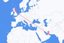 Flights from Ras al-Khaimah, United Arab Emirates to Durham, England, the United Kingdom