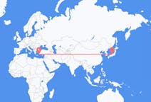Flyg från Komatsu, Ishikawa, Japan till Rhodes, England, Grekland