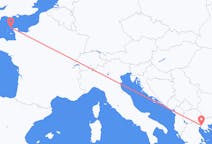 Vluchten van Alderney, Guernsey naar Thessaloniki, Griekenland
