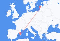 Flights from Palma de Mallorca in Spain to Palanga in Lithuania