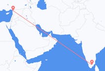 인도 마두라이에서 출발해 터키 하타이 지방으로(으)로 가는 항공편