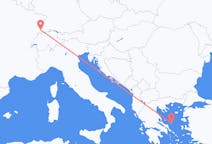 Flyg från Mulhouse, Schweiz till Skyros, Grekland
