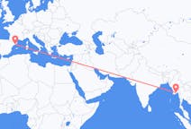 Flyg från Rangoon, Myanmar (Burma) till Barcelona, Spanien