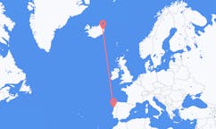 Vols de la ville de Porto, Portugal vers la ville d'Egilssta?ir, Islande