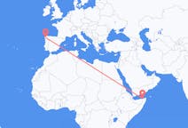 Flyg från Bosaso, Somalia till Santiago de Compostela, Spanien