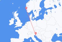 Flyreiser fra Haugesund, Norge til Trieste, Italia